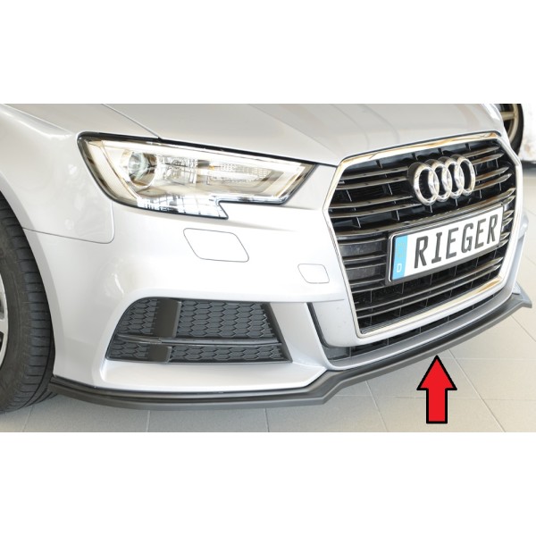 Rieger lipa pod predný nárazník pro Audi A3 S3 8V 3-dver. (hatchback 8V1), 5-dver. (sportback 8VA) po faceliftu, 09/16-, plast ABS bez povrchovej úpravy