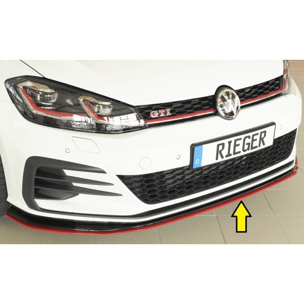 Rieger lipa pod predný nárazník iba pre GTI - TCR pro Volkswagen Golf 7 GTI-TCR 3-dver., 5-dver., 01/19-, plast ABS bez povrchovej úpravy