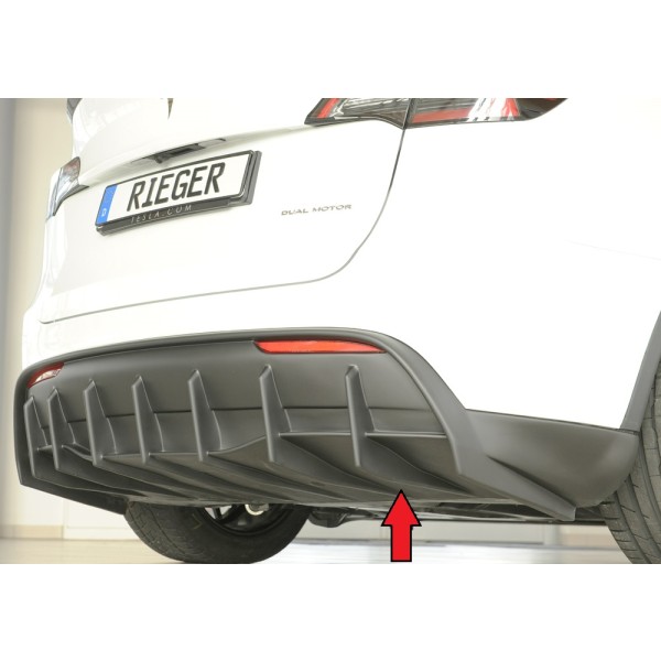 Rieger vložka zadného nárazníka pre Tesla Model Y 003, plast ABS bez povrchovej úpravy, bez tažného zařízení