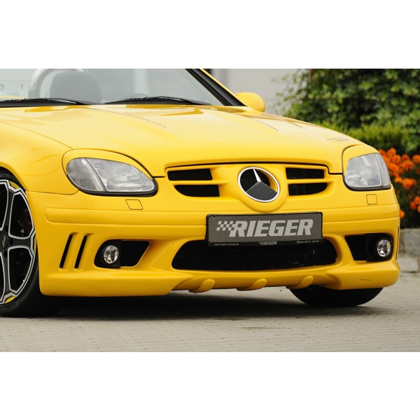 Rieger predný nárazník pro Mercedes SLK R170, plast ABS bez povrchovej úpravy, s otevřeným žebrováním, pro vozy s ostřikovačí světlometů a mlhovými světly