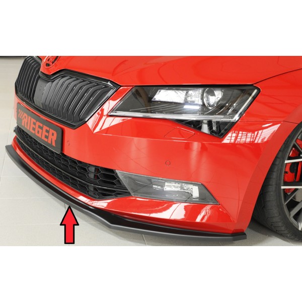 Rieger lipa pod predný nárazník pro Škoda Superb III 3T, 3V combi, sedan vr. faceliftu, 03/15-10/18, 11/18-, plast ABS bez povrchovej úpravy