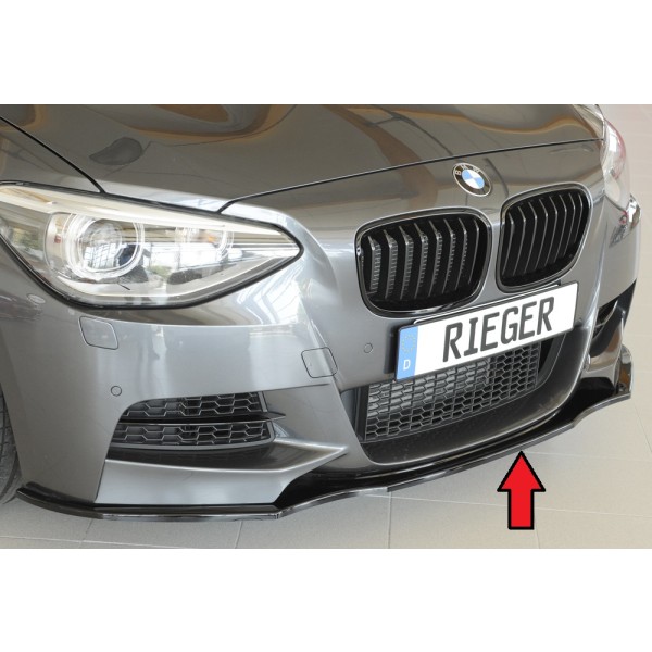 Rieger lipa pod predný nárazník pro BMW rad 1 F20, F21 sedan / 2-dver., sedan / 4-dver. pred faceliftom, 09/11-03/2015, 09/12-03/2015, plast ABS lakovaný do čiernej lesklej farby
