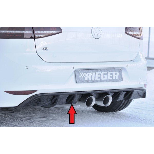 Rieger vložka zadného nárazníka pre Volkswagen Golf 7 R 3-dver., 5-dver. pred faceliftom, plast ABS lakovaný do čiernej lesklej farby