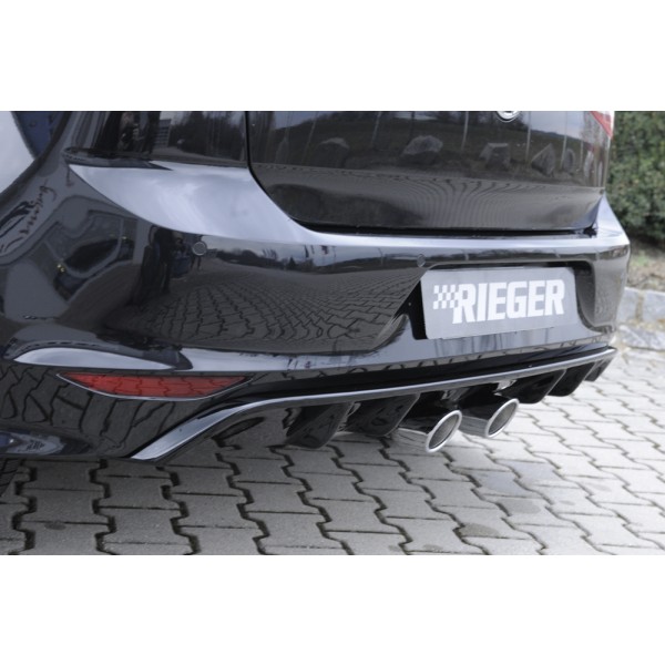 Rieger vložka zadného nárazníka pre R-Line zadný nárazník pre Volkswagen Golf 7 3-dver., 5-dver. pred faceliftom, plast ABS lakovaný do čiernej lesklej farby