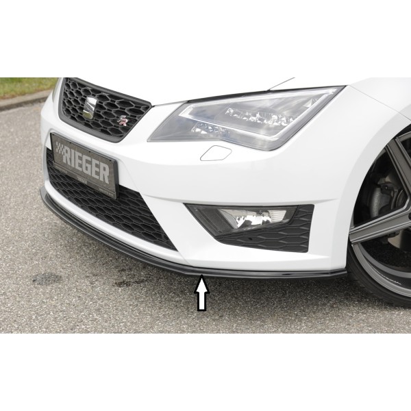 Rieger lipa pod predný nárazník pro Seat Leon Cupra 5F 3-dver. (sc), 5-dver., 5-dver. (ST/Combi) pred faceliftom, 03/14-12/16, plast ABS lakovaný do čiernej lesklej farby