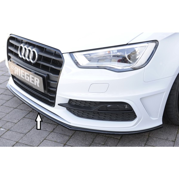Rieger lipa pod predný nárazník pro Audi A3 S3 8V 3-dver. (hatchback 8V1), 5-dver. (sportback 8VA) pred faceliftom, 05/13-08/16, plast ABS lakovaný do čiernej lesklej farby