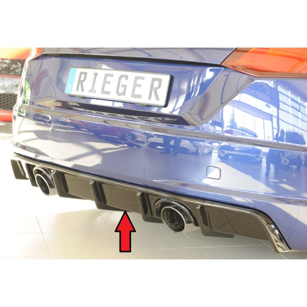 Rieger vložka zadného nárazníka pre Audi TT 8J-FV, 8S kupé, roadster vr. faceliftu, plast ABS lakovaný do čiernej lesklej farby