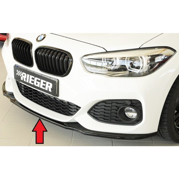 Rieger lipa pod predný nárazník pro BMW rad 1 F20, F21 sedan / 2-dver., sedan / 4-dver. po faceliftu LCI, 05/2015-, plast ABS lakovaný do čiernej lesklej farby