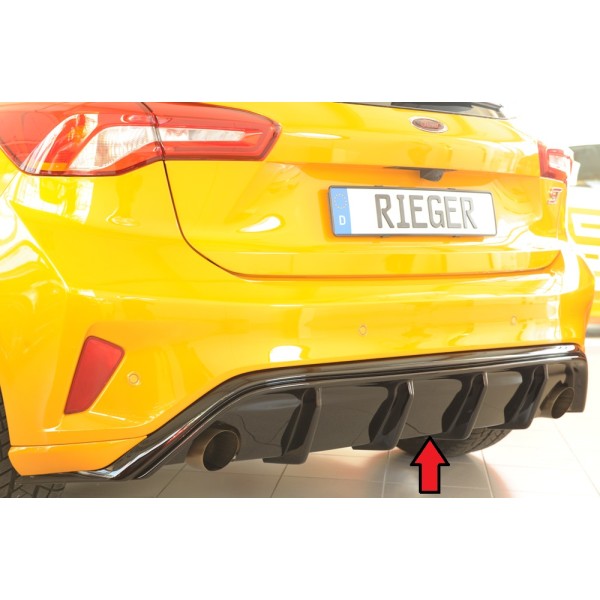 Rieger vložka zadného nárazníka pre Ford Focus 4 ST 5-dver. (hatchback), plast ABS lakovaný do čiernej lesklej farby