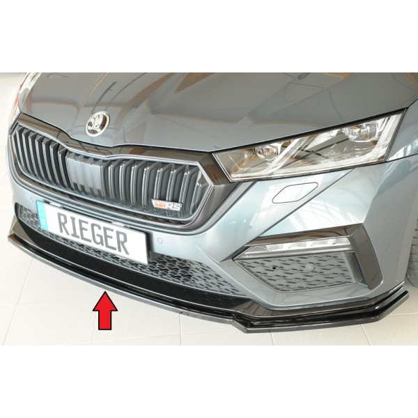 Rieger lipa pod predný nárazník pro Škoda Octavia RS NX combi, 07/20-, plast ABS lakovaný do čiernej lesklej farby