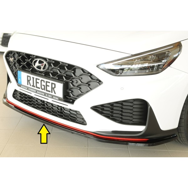 Rieger lipa pod predný nárazník pro Hyundai i30 N PDE 5-dver. (fastback), 05/21-, plast ABS lakovaný do čiernej lesklej farby