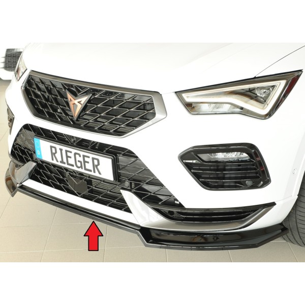 Rieger lipa pod predný nárazník pro Seat Ateca Cupra 5FP, 08/20-, plast ABS lakovaný do čiernej lesklej farby