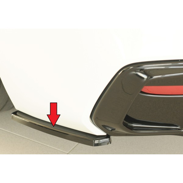 Rieger spoiler pod zadný nárazník na levé straně pro BMW rad 1 F21 sedan / 2-dver. r.v. 05/2015-, plast ABS lakovaný do čiernej lesklej farby