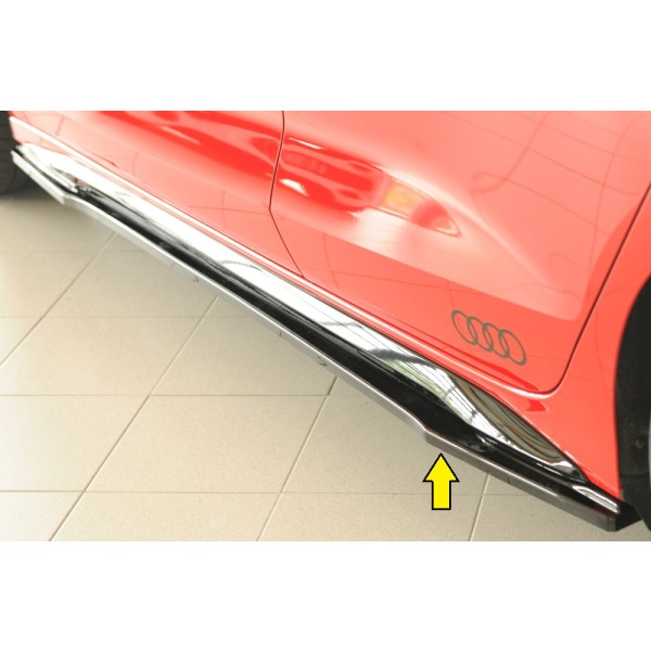 Rieger spoiler pod bočný prah mont. strana ľavá pro Audi A3 GY 5-dver. (sedan), 11/19-, plast ABS lakovaný do čiernej lesklej farby