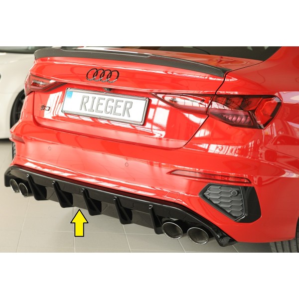 Rieger vložka zadného nárazníka pre Audi A3 S3 GY 5-dver. (sedan), plast ABS lakovaný do čiernej lesklej farby