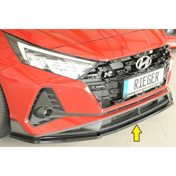 Rieger lipa pod predný nárazník pro Hyundai i20 N-Performance BC3 5-dver. (hatchback), 04/21-, plast ABS lakovaný do čiernej lesklej farby
