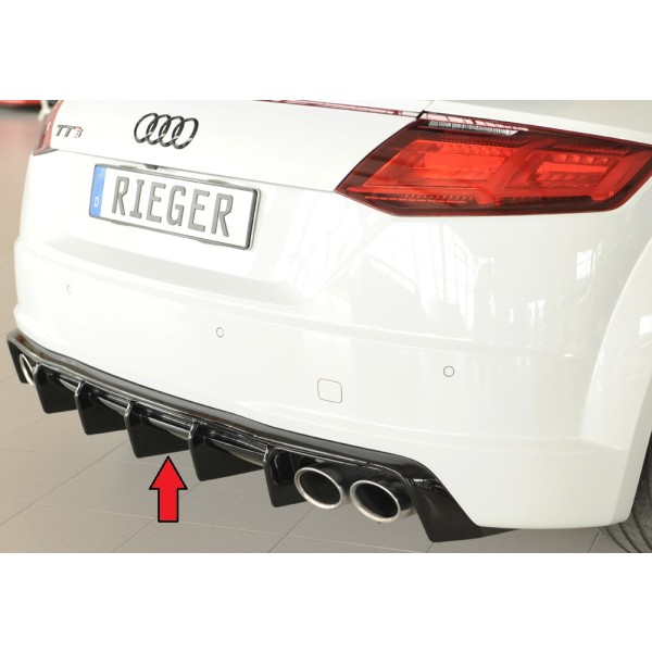 Rieger vložka zadného nárazníka pre Audi TTS 8J-FV, 8S roadster, plast ABS lakovaný do čiernej lesklej farby