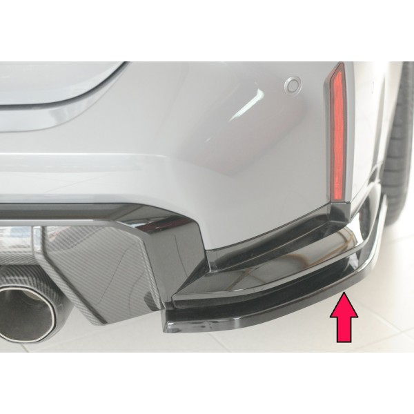 Rieger spoiler pod zadný nárazník na pravé straně pro BMW rad 3 G80 M3 CS G34MKS sedan r.v. 01/23-, plast ABS lakovaný do čiernej lesklej farby