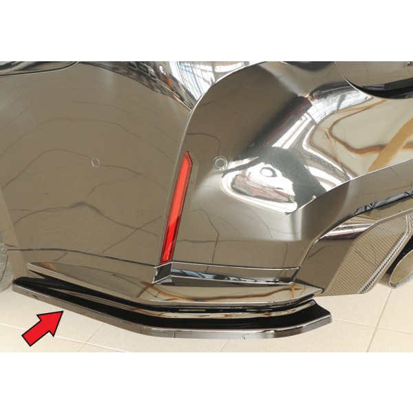 Rieger spoiler pod zadný nárazník na levé straně pro BMW rad 4 G83 M4 kabriolet r.v. 06/21-, plast ABS lakovaný do čiernej lesklej farby
