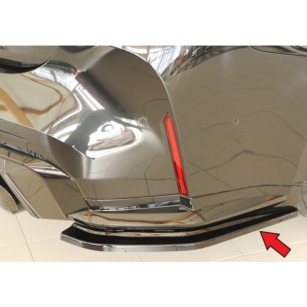 Rieger spoiler pod zadný nárazník na pravé straně pro BMW rad 4 G83 M4 kabriolet r.v. 06/21-, plast ABS lakovaný do čiernej lesklej farby