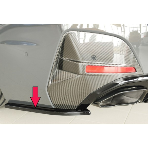 Rieger spoiler pod zadný nárazník na levé straně pro BMW i4 M G26 gran coupe (5-dver.) r.v. 11/21-, plast ABS lakovaný do čiernej lesklej farby