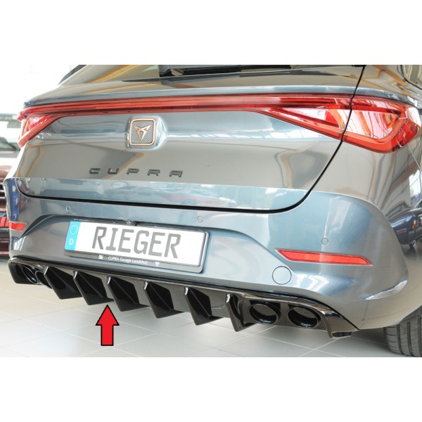 Rieger vložka zadného nárazníka (pro vozy bez tažného zař.) pro Seat Leon KL 5-dver. (ST/sportstourer), plast ABS lakovaný do čiernej lesklej farby