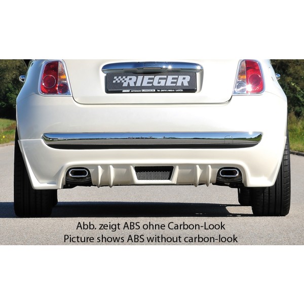 Rieger spojler pod zadný nárazník pre Fiat 500 312 2-dver. r.v. 10/07-, plast ABS s povrchovou úpravou Carbon-Look, pro sport. koncovky na obou stranách