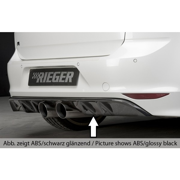 Rieger vložka zadného nárazníka pre Volkswagen Golf 7 R 3-dver., 5-dver. pred faceliftom, plast ABS s povrchovou úpravou Carbon-Look