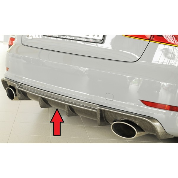 Rieger vložka zadného nárazníka pre Audi A3 S3 8V 3-dver. (convertible 8V7), 5-dver. (sedan 8VS) pred faceliftom, plast ABS s povrchovou úpravou Carbon-Look