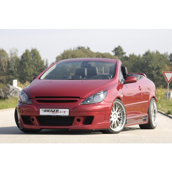 Rieger bočný prah mont. strana ľavá pro Peugeot 307 convertible CC, sedan vr. faceliftu, r.v. 04/01-04/05, 05-05-, plast ABS s povrchovou úpravou Carbon-Look, s prolisem, s prolisem a dvěma výřezy