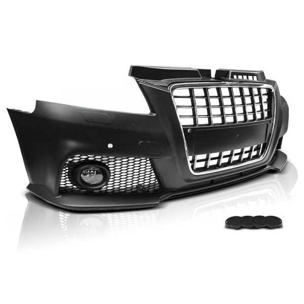 Predný nárazník - AUDI A3 08-12 S8 STYLE čierny / chróm s PDC