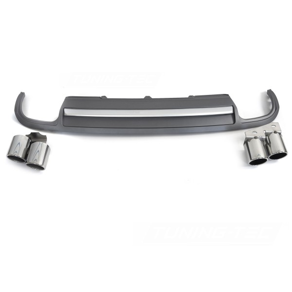 Audi A4 B8 2008-2011 - difúzor zadného nárazníka SPORT S STYLE silver
