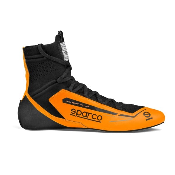 Pretekársky topánky Sparco X-LIGHT PLUS, s homologáciou FIA, farba: oranžovo-čierna
