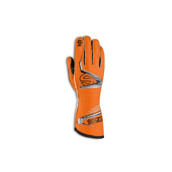 Pretekársky rukavice Sparco Arrow EVO s homologáciou FIA, farba: oranžovo-čierna