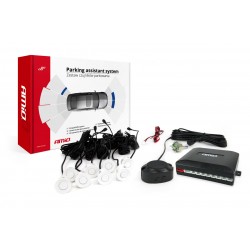 Sada asistentov parkovania Buzzer 8 senzorov bielych