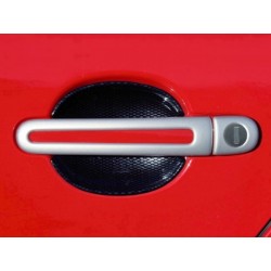 Škoda Superb - Kryty kľučiek - oválný otvor, ABS strieborné (4 + 4 ks dva zámky)