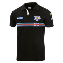 Sparco polokošeľa s pruhem Martini Racing, farba: čierna