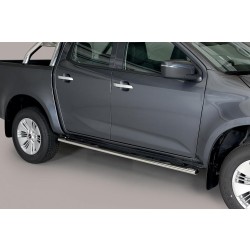 oválne bočné nášľapy Misutonida so stúpadlami pre Isuzu D-MAX III DOUBLECAB, od r.v. 2019-> , / SPACECAB od r.v. 2021-> , nerezové, 95x60mm