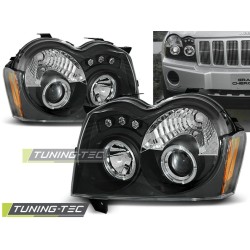 CHRYSLER JEEP GRAND CHEROKEE 05-08 - predné čierna svetlá ANGEL EYES