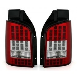 VW T5 (výklopné zadné dvere) - LED zadné číre lampy RED / CLEAR