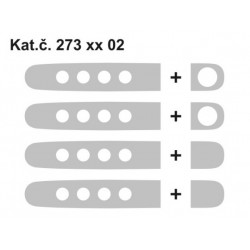 Škoda Superb - Kryty kľučiek dierované, ABS čierna metalíza (4 + 4 ks dva zámky)