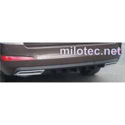 Škoda Octavia III limousine/combi 13-17 + facelift - Difúzor zadného nárazníka + koncovky výfuku, ABS čierna metalíza