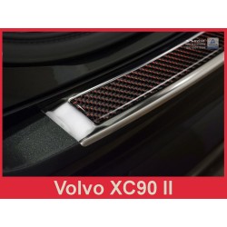 NEREZ Kryt prahu zadných dverí Volvo XC90 - nerez / červený karbon