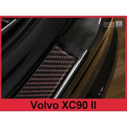 NEREZ Kryt prahu zadných dverí Volvo XC90 - nerez - černá / červený karbon