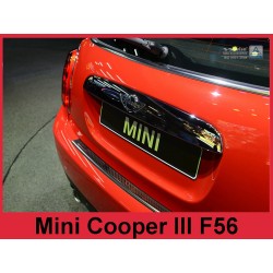 NEREZ Kryt prahu zadných dverí Mini Cooper III F56 - nerez - čierne prevedenie / červený karbon