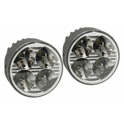 Svetlá denného svietenia 4 HIGH POWER LED 12V/24V (guľatá 70 mm)