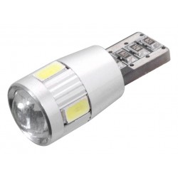 LED žiarovka 6 SMD LED 12V T10 s rezistorom CAN-BUS ready biela