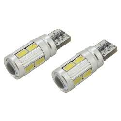 LED žiarovky 10 SMD LED 3chips 12V T10 CAN-BUS ready biela 2ks