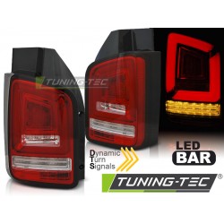 VW T6 15-19 TWIN DOOR - zadné LED svetlá červeno biela LED BAR s dynamickým blinkerom