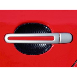 Škoda Octavia II / facelift - Kryty kľučiek - oválný otvor, strieborný (4 + 4 ks bez zámku)